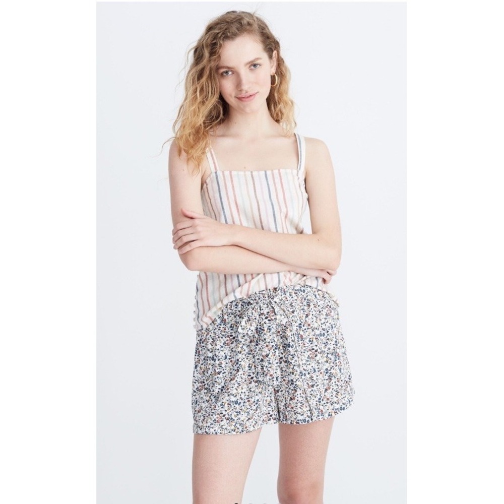 Madewell Drawstring Drapey Pull On Shorts Blossom Vines Large Vacation Resort